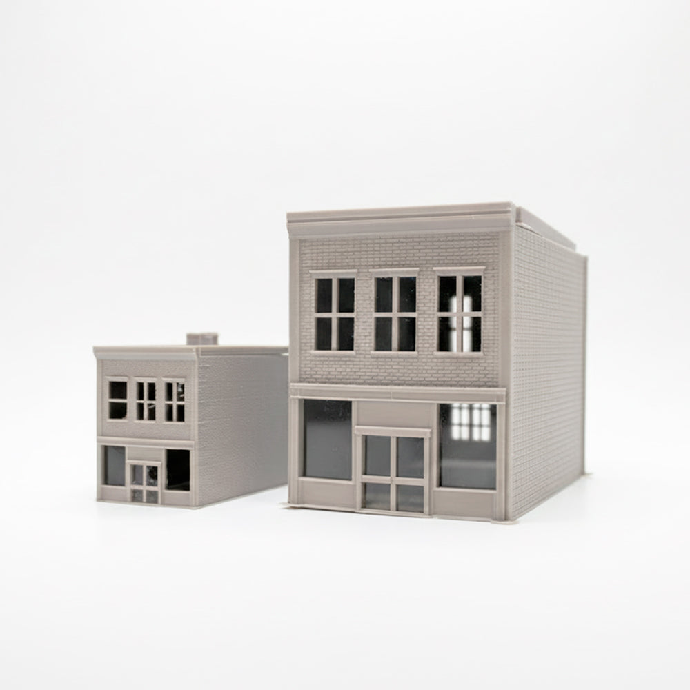 Maqueta de dos edificios arquitectónicos